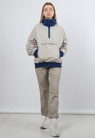 VINTAGE WOOLRICH XL BEIGE PULLOVER JACKET