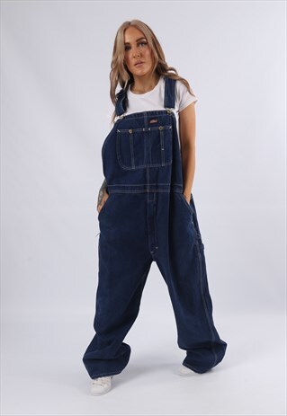 VINTAGE DICKIES DENIM DUNGAREES PLUS SIZE UK 20 3XL (75Q)
