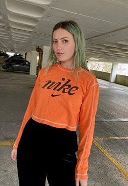 Vintage Nike Orange Embroidered Swoosh Sweatshirt