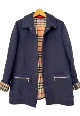 Burberry vintage navy blue wool jacket