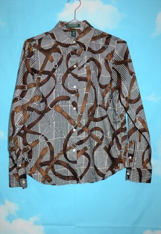 VINTAGE 90'S RALPH LAUREN BELT PRINT SHIRT