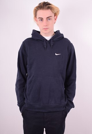 NIKE MENS VINTAGE HOODIE JUMPER MEDIUM BLUE 90'S
