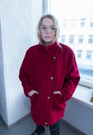 VINTAGE 80'S RED WOOL JACKET