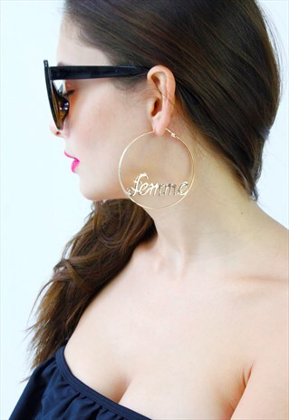 GOLD FEMME HOOP LARGE EARRINGS