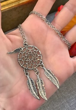 Grey Dreamcatcher Necklace