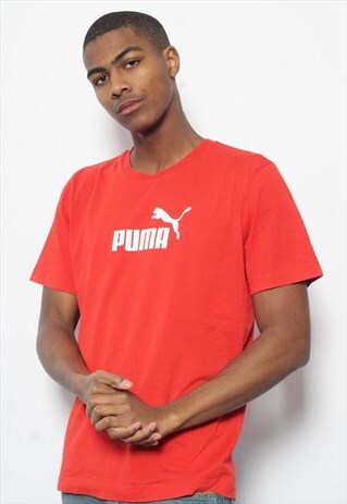 VINTAGE PUMA BIG LOGO T-SHIRT RED