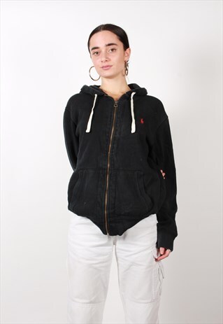 VINTAGE POLO RALPH LAUREN HOODIE BLACK