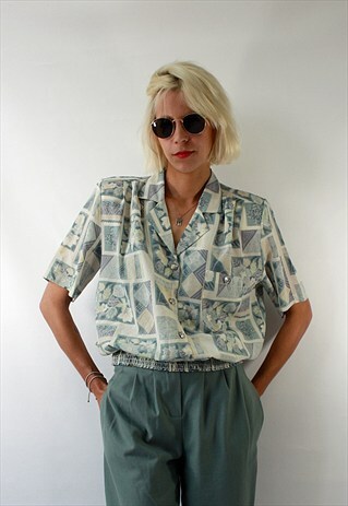 VINTAGE 90'S UNUSUAL BEAUTIFUL BLOUSE WITH PULLER