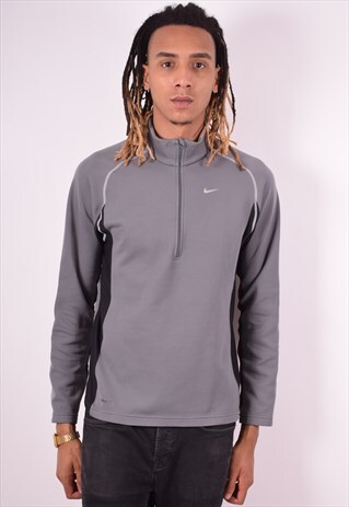 NIKE MENS VINTAGE TRACKSUIT TOP MEDIUM GREY 90S