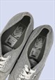 VANS SILVER GLITTER THREAD LOW LACE UP CASUAL TRAINERS
