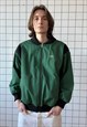 Vintage LACOSTE Bomber Varsity Jacket Knit Coat 80s Green