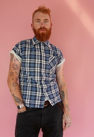VINTAGE 1980S CHECK SHORT SLEEVE SHIRT
