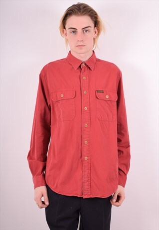 POLO RALPH LAUREN MENS VINTAGE SHIRT LARGE RED 90S