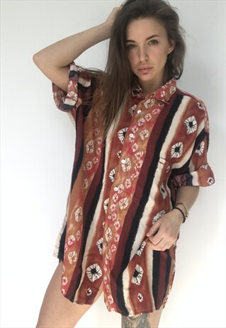 PATTERNED OVERSIZED RETRO VINTAGE UNISEX FESTIVAL SHIRT