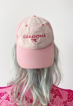 Vintage 90's Summer Pastel Pink Graphic Baseball Dad Hat Cap