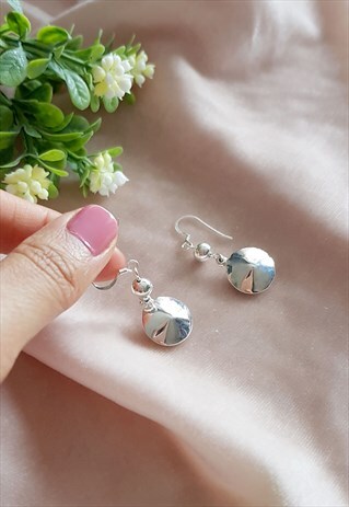 VINTAGE STERLING SILVER MODERN DROP EARRINGS