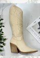 Cowboy boots Beige western cowgirl boots