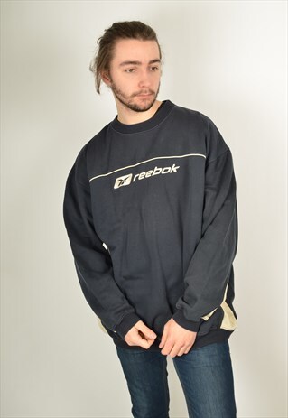 VINAGE REEBOK SWEATSHIRT JUMPER NAVY BLUE