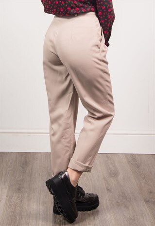 VINTAGE 90'S BEIGE TAPERED TROUSERS