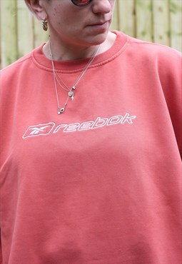 Vintage Y2K Reebok embroidered spellout sweatshirt in rust