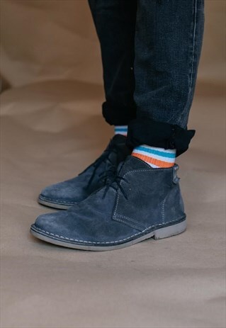 VINTAGE SUEDE LACE UP SHOES IN GREY