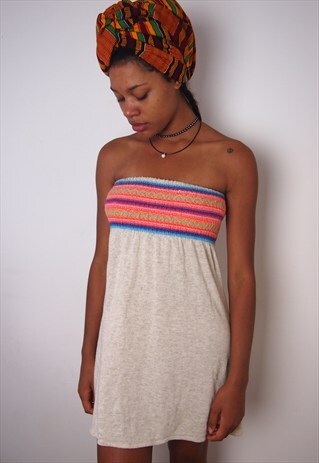 BEIGE MULTI BOOB KNIT DRESS