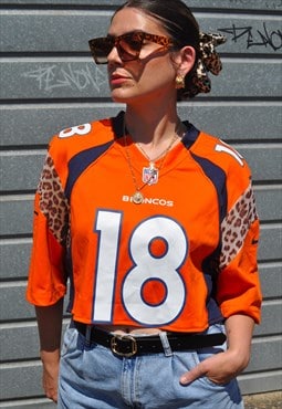 vintage 90's Nike reworked NFL Broncos leopard mesh jersey