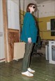 90'S VINTAGE OVERSIZED CLASSY BLAZER IN DARK TEAL