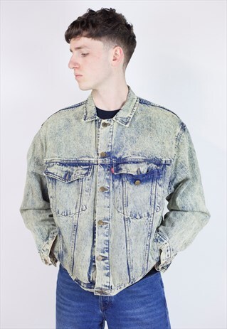 VINTAGE 90S BLEACHED DENIM JACKET