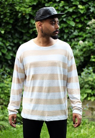 VINTAGE GANT STRIPED LINEN JUMPER TOP