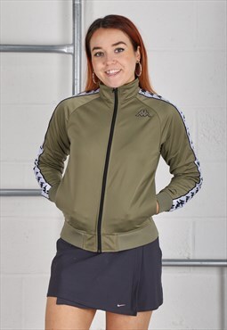 Vintage Kappa Track Jacket in Green Tracksuit Jumper XS