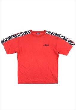 Vintage ASICS Sleeve Logo Red T-Shirt, nice boxy fit