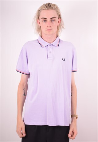 FRED PERRY MENS VINTAGE POLO SHIRT MEDIUM PURPLE 90S