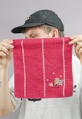 VINTAGE BURBERRY EMBROIDERED FLANNEL IN RED WITH LOGO