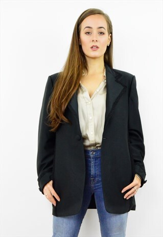 VINTAGE 90S BLACK SMART BOYFRIEND BLAZER JACKET