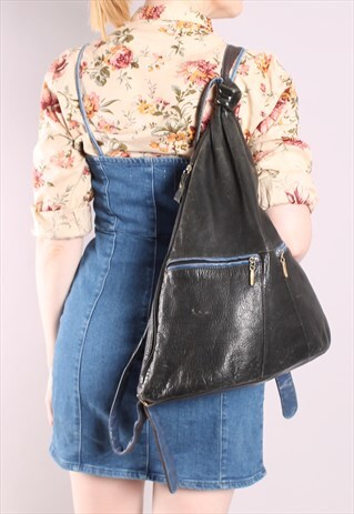 VINTAGE 90S SOFT LEATHER SLOUCHY BACKPACK BAG