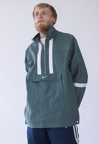 VINTAGE MENS NIKE HALF ZIP ANORAK WINDBREAKER JACKET