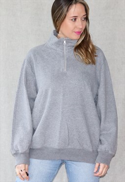 90's 1/4 Zip Grey Nautica Sweatshirt