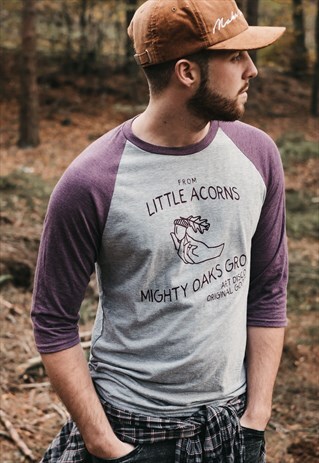 'LITTLE ACORNS' 3/4 SLEEVE BASEBALL T-SHIRT