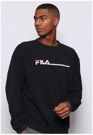 VINTAGE FILA BIG LOGO SPELL OUT SWEATSHIRT BLACK