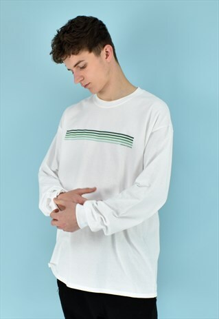 G&G UNISEX WHITE/GREEN FADE L/S TEE