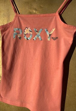 Roxy Peach Vest  pastel Flower ROXY written on Front.  Small