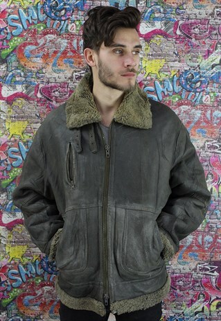 VINTAGE AVIATOR/FLYING JACKET. SHEARLING SHEEP SKIN. UNISEX.