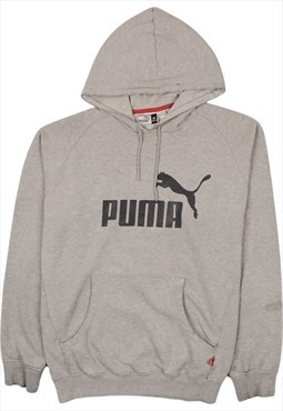 Vintage 90's Puma Hoodie Sportswear Spellout Pullover Grey