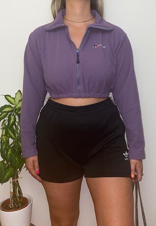 VINTAGE REWORKED BERGHAUS PURPLE CROPPED FLEECE
