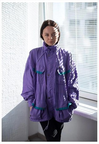 VINTAGE 80'S PURPLE WINDBREAKER PARKA