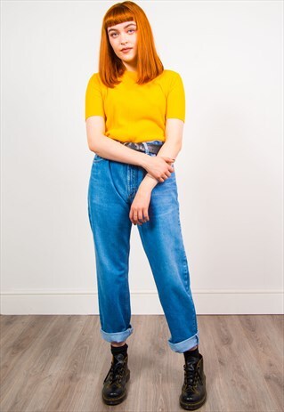 VINTAGE 90'S LIGHT BLUE HIGH WAIST DENIM MOM JEANS
