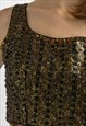 BRONZE AND BROWN WOMAN SEQUINS CROP TOP 6017