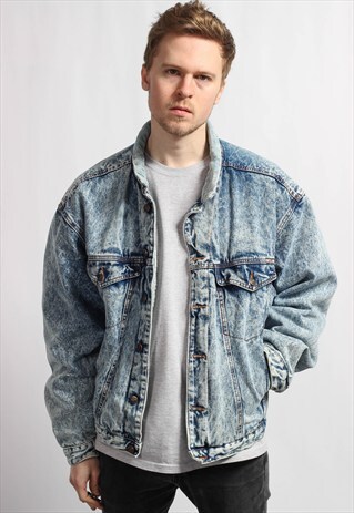 VINTAGE DENIM FLEECE LINED JACKET