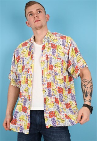 VINTAGE PATTERN SHIRT IN MULTI NS174